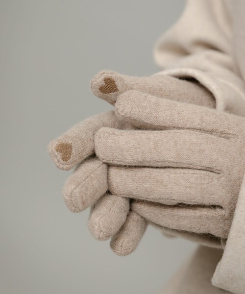 URBAN RESEARCH Sonny Label（アーバンリサーチサニーレーベル）の「ウールミックスニットグローブ（ベルト・レディース・グレー/ブラック/ベージュ・One）」の3枚目の写真