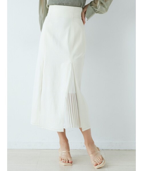 LAGUNAMOON（ラグナムーン）の「レースアッププリーツタイトデニムスカート（デニムスカート・レディース・インディゴ/ホワイト/ブラック/ブルー・S/M/F）」の11枚目の写真