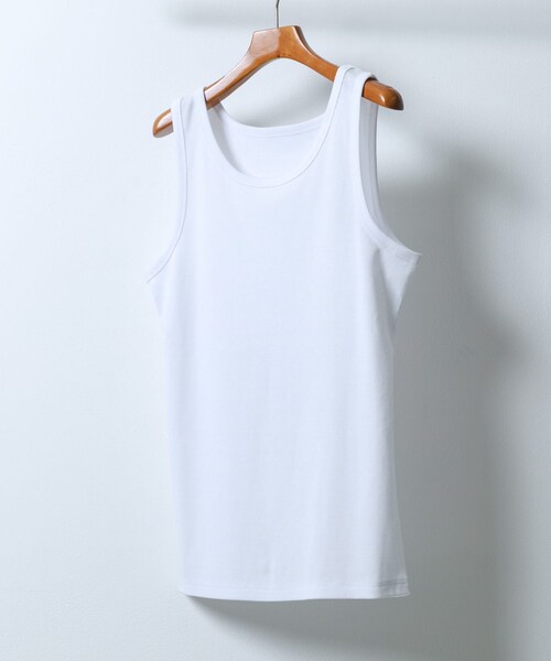 ITEMS URBANRESEARCH(アイテムズ アーバンリサーチ)の「接触冷感リブタンクトップ(タンクトップ・メンズ・D.GRAY/BLACK/GRAY/WHITE・M/L)」の1枚目の写真