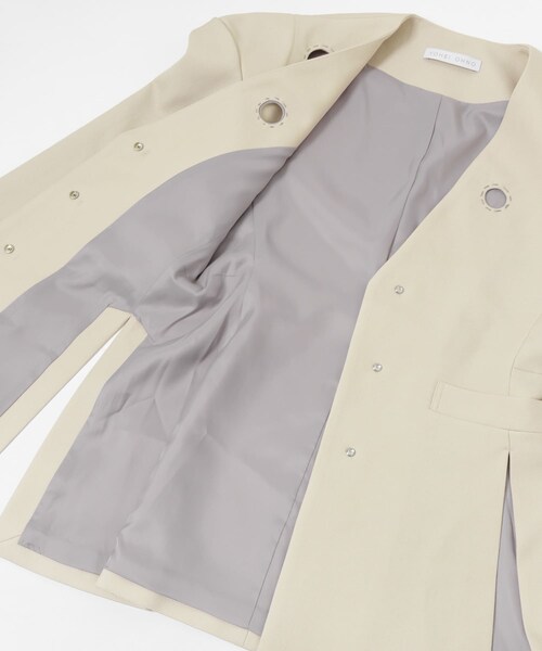 URBAN RESEARCH（アーバンリサーチ）の「YOHEI OHNO　Wormhole Jacket（ノーカラージャケット・レディース・beige・36）」の6枚目の写真