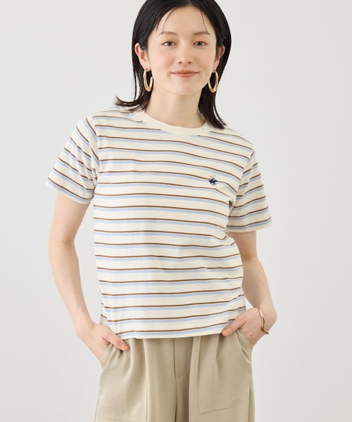 ROPE' PICNIC(ロペピクニック)の「【BEVERLYHILLS POLO CLUB・一部店舗限定】アイコン刺繍コンパクトTシャツ(Tシャツ/カットソー・レディース・チャコール/キナリ/ネイビー/オフホワイト・F/M)」の6枚目の写真