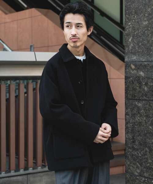 URBAN RESEARCH DOORS(アーバンリサーチドアーズ)の「ニットメルトン パデット ショートコート(テーラードジャケット・メンズ・BROWN/BLACK・M/L)」の19枚目の写真