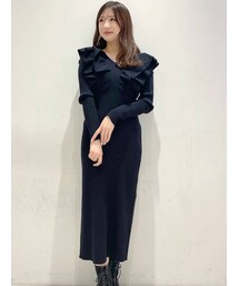 MERCURYDUO | オフショル2WAYラッフルニットワンピース(ワンピース)