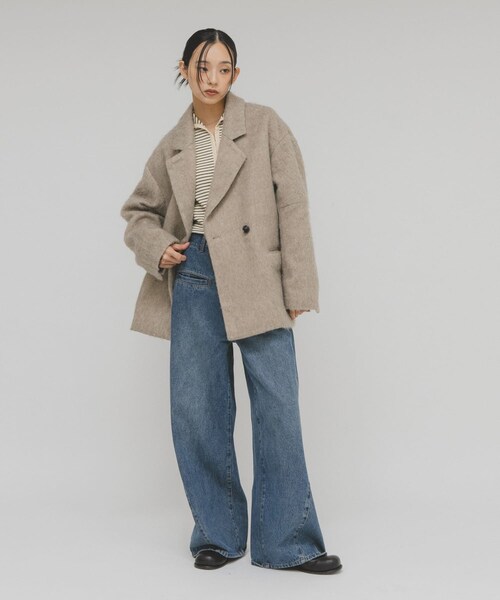 KBF（ケイビーエフ）の「シャギーテーラードジャケット（テーラードジャケット・レディース・CHARCOAL/BLUE MIX/MOCHA・One）」の21枚目の写真