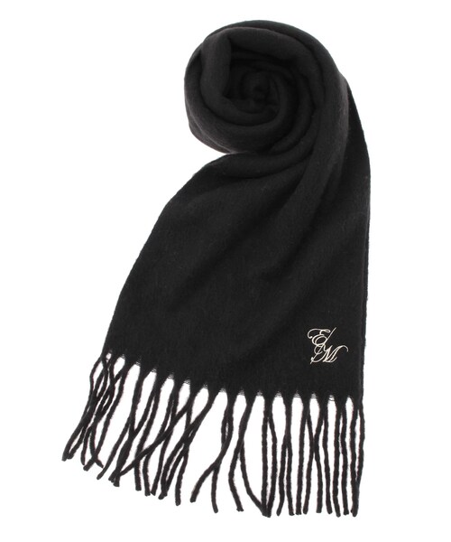 EATME（イートミー）の「E/Mロゴ刺しゅうマフラー（マフラー・レディース・ホワイト/ブラック/ピンク・F）」の2枚目の写真