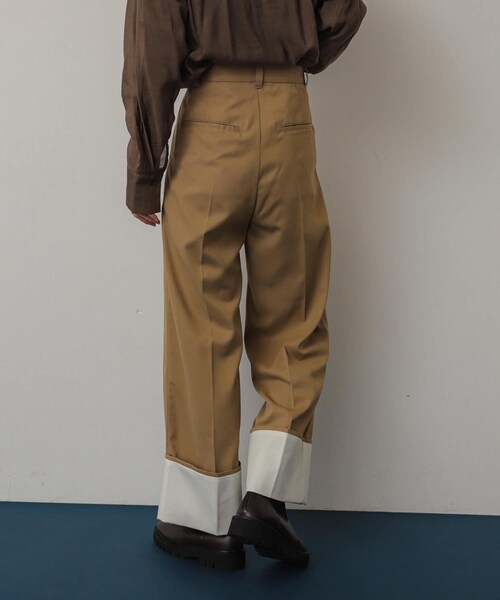 SENSE OF PLACE by URBAN RESEARCH（センスオブプレイスバイアーバンリサーチ）の「ワイドターンバックパンツ（その他パンツ・レディース・KHAKI/BLACK/BEIGE・S/M）」の14枚目の写真