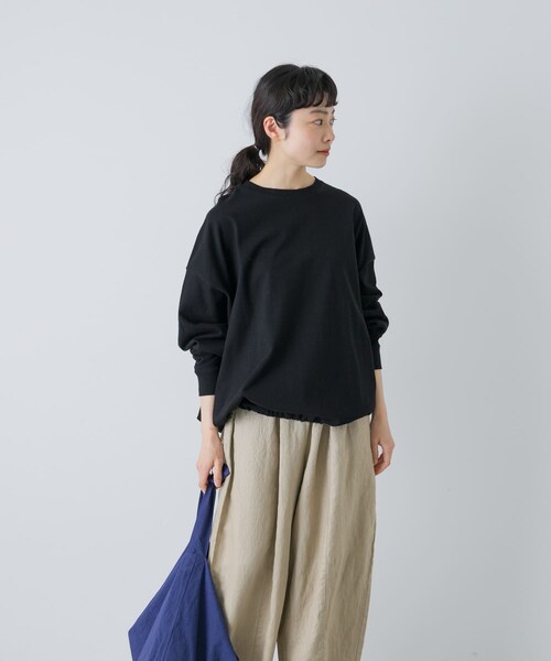 かぐれ（カグレ）の「コットンドロストヘムカットソー（Tシャツ/カットソー・レディース・BLACK/GRAY/OATMEAL・Free）」の5枚目の写真