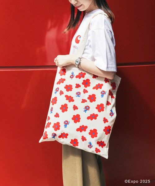 THE GOODLAND MARKET(ザグッドランドマーケット)の「EXPO2025 TOTE-FLOWER(トートバッグ・レディース・オフホワイト/グレー・One)」の7枚目の写真