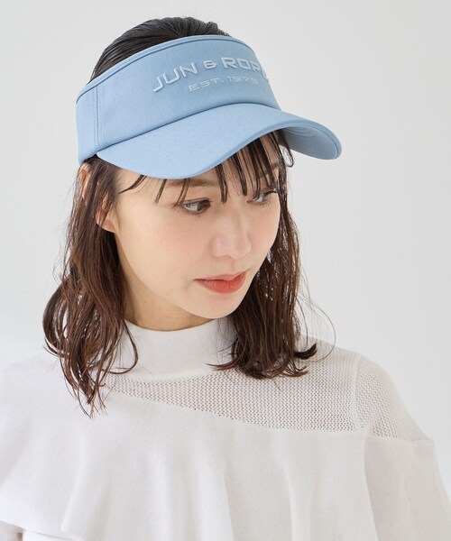ROPE'（ロペ）の「フロントロゴ幅広バイザー（サンバイザー・レディース・ブラック/グレー/ホワイト/サックス・F）」の7枚目の写真