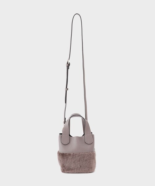 ROPE'（ロペ）の「【RIPANI（リパーニ）】MOUTON COMBINATION BUCKET BAG｜2wayバケツバッグ（ハンドバッグ・レディース・ライトグレー/カーキ・F）」の19枚目の写真