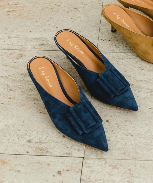 URBAN RESEARCH ROSSO（アーバンリサーチロッソ）の「F by ROSSO　バックルデザインミュール（サンダル・レディース・NAVY/CAMEL・37/38）」の3枚目の写真