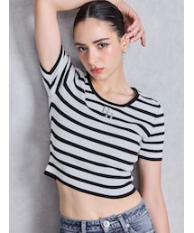 GYDA | GGプレートハーフスリーブニットトップス(ニット/セーター)