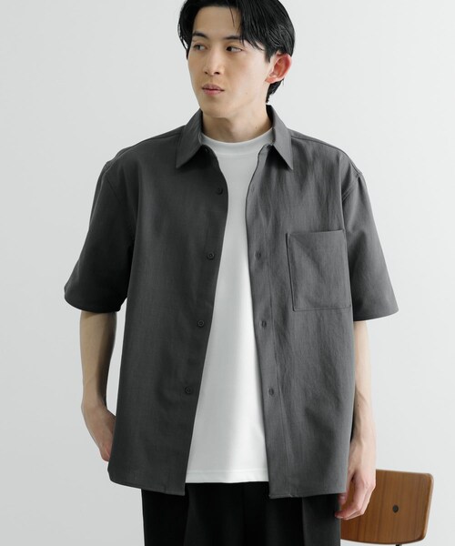ITEMS URBANRESEARCH（アイテムズ アーバンリサーチ）の「ドライタッチ レギュラーカラー 半袖シャツ（シャツ/ブラウス・メンズ・IVO/MNT/BLU/CHA・M/L）」の18枚目の写真