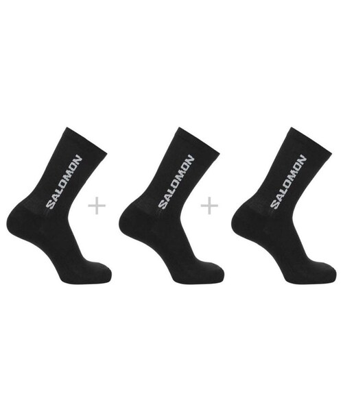 ADAM ET ROPE'（アダムエロペ）の「【SALOMON】EVERYDAY CREW 3PACK SOCKS（ソックス/靴下・レディース・ブラック/キミドリ・L/M）」の2枚目の写真