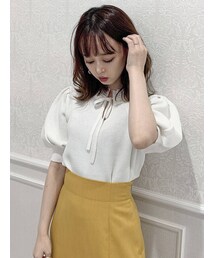 dazzlin | ハニカムリボンコンパクトトップス(ニット/セーター)