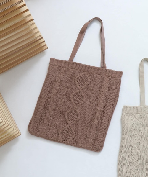 SENSE OF PLACE by URBAN RESEARCH（センスオブプレイスバイアーバンリサーチ）の「ニットトート（トートバッグ・レディース・GRAY/IVORY/MOCHA・FREE）」の3枚目の写真