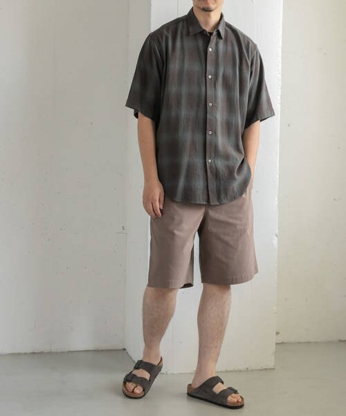 URBAN RESEARCH DOORS(アーバンリサーチドアーズ)の「FORK&SPOON オンブレチェックショートスリーブシャツ(シャツ/ブラウス・メンズ・BLU×BRN/BEG×KHK・4/5)」の10枚目の写真