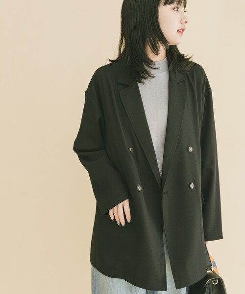 ITEMS URBANRESEARCH（アイテムズ アーバンリサーチ）の「リネンライクジャケット（テーラードジャケット・レディース・BRN/L.BEG/BLK・Free）」の6枚目の写真