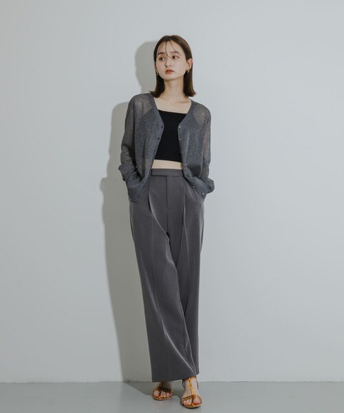 SENSE OF PLACE by URBAN RESEARCH（センスオブプレイスバイアーバンリサーチ）の「シアーメランジラメカーディガン（カーディガン/ボレロ・レディース・CHARCOAL/YELLOW/ORANGE・one）」の9枚目の写真