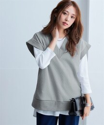 nissen | キルト風Vネックゆるシルエットベスト＜大きいサイズ有＞(ベスト)