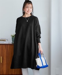 nissen | ＜大きいサイズ＞ゆるシルエットダンボールニットAラインチュニック(チュニック)