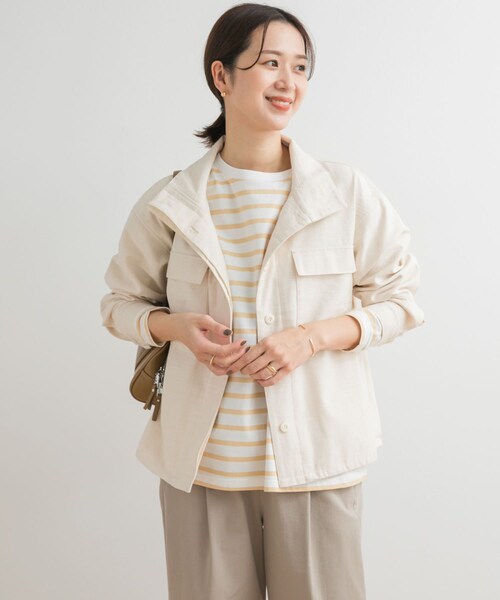 URBAN RESEARCH DOORS（アーバンリサーチドアーズ）の「ミリタリースタンドカラージャケット（ミリタリージャケット・レディース・NATURAL/KHAKI・M）」の9枚目の写真