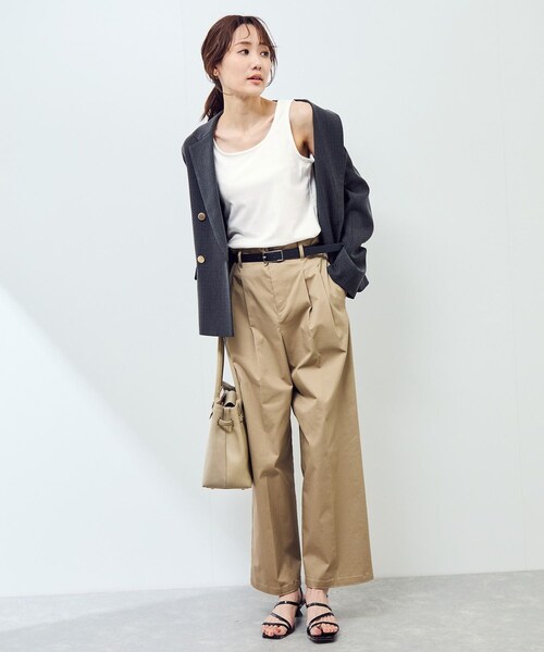 ROPE' PICNIC（ロペピクニック）の「ベーシックリブタンクトップ（タンクトップ・レディース・ブラック/オフホワイト/ブラウン/パープル系・M）」の15枚目の写真