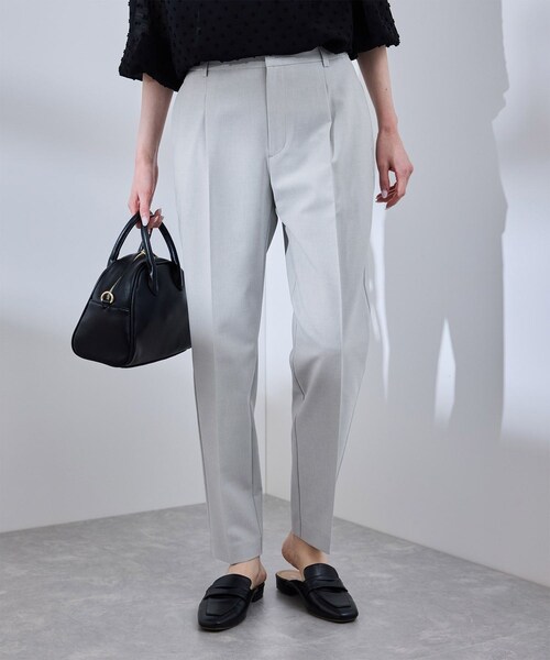 ROPE' PICNIC（ロペピクニック）の「【UV対応】【リネンライク・シリーズ】テーパードパンツ/通勤・セットアップ対応（スラックス・レディース・グレー/グレー系/ダークブラウン/ネイビー・36/38/40）」の6枚目の写真