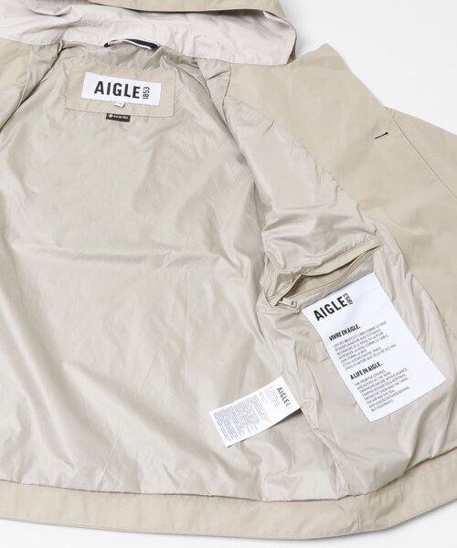 THE GOODLAND MARKET（ザグッドランドマーケット）の「AIGLE　ゴアテックス 2レイヤー ショートトレンチコート（ステンカラーコート・レディース・CASHMERE/NOIR・36/38）」の10枚目の写真