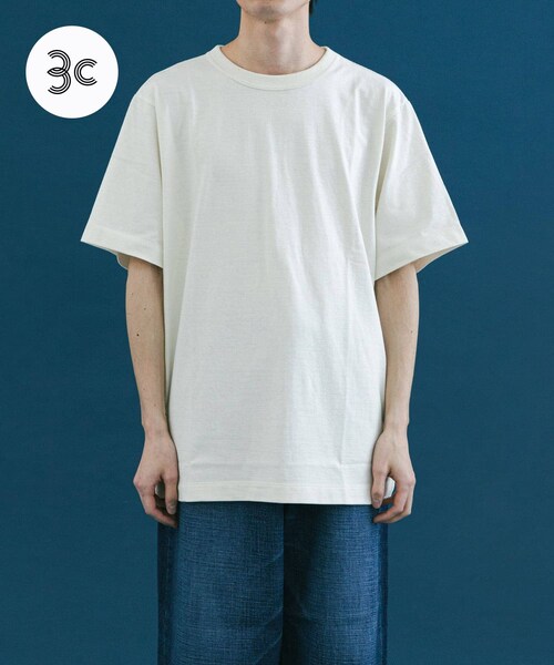 URBAN RESEARCH DOORS（アーバンリサーチドアーズ）の「『3サイズ展開』commpost　リサイクルコットンショートスリーブTシャツ（Tシャツ/カットソー・メンズ・OFF/PINK BEIGE/GRAY・4/5/6）」の4枚目の写真