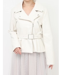 ペプラムライダースジャケット