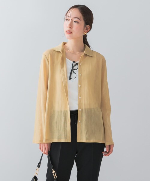 URBAN RESEARCH ROSSO（アーバンリサーチロッソ）の「F by ROSSO　楊柳シアーシャツ（シャツ/ブラウス・レディース・YELLOW/P/BEIGE/GRAY・FREE）」の19枚目の写真