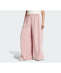 adidas（アディダス）の「adidas Originals サテン ワイドレッグパンツ ラッフル スリーストライプス（パンツ・ピンク系）」