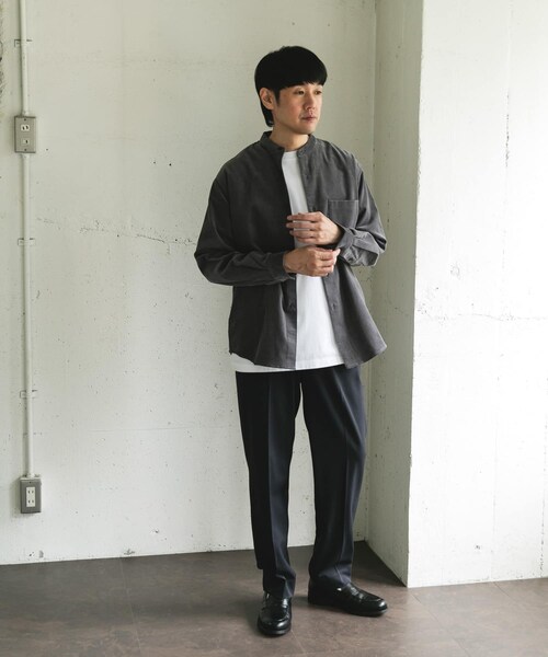 URBAN RESEARCH DOORS（アーバンリサーチドアーズ）の「『UR TECH』コーデュロイバンドカラーシャツ（シャツ/ブラウス・メンズ・GREIGE/BLUEGREEN/CHARCOAL/PAISLEY・M/L）」の15枚目の写真