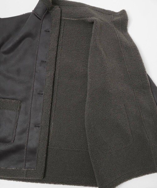 SENSE OF PLACE by URBAN RESEARCH(センスオブプレイスバイアーバンリサーチ)の「フェイクムートンスタンドジャケット(ムートンコート・レディース・BROWN/CHARCOAL/IVORY・One)」の20枚目の写真