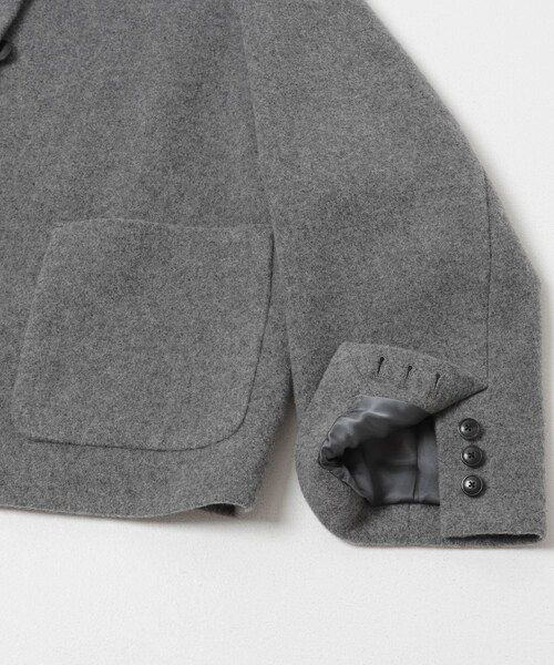 URBAN RESEARCH(アーバンリサーチ)の「ウールモッサショートコート(テーラードジャケット・レディース・OFF WHITE/BLACK/GRAY・Free)」の11枚目の写真