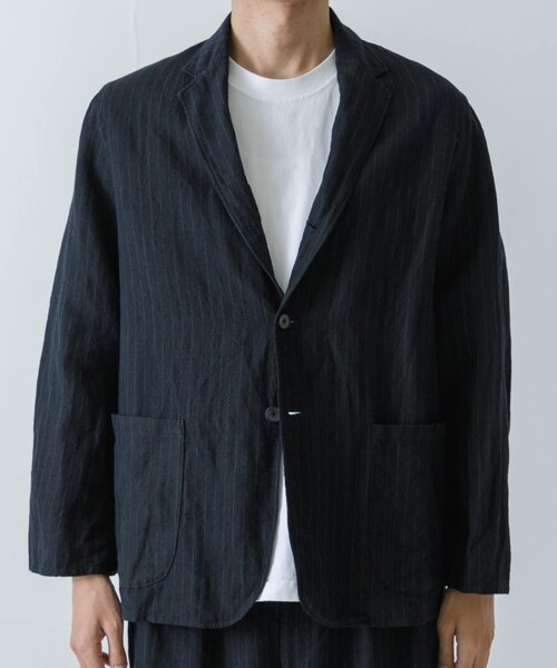 URBAN RESEARCH（アーバンリサーチ）の「『セットアップ対応』new basic Wool/Linen jacket（テーラードジャケット・メンズ・NAVY ST/CHARCOAL・M/L/XL）」の18枚目の写真