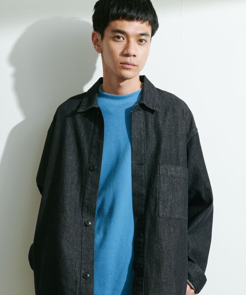 URBAN RESEARCH DOORS（アーバンリサーチドアーズ）の「デニムシャツカバーオール（カバーオール・メンズ・O.W./USED/BLACK・M/L）」の6枚目の写真