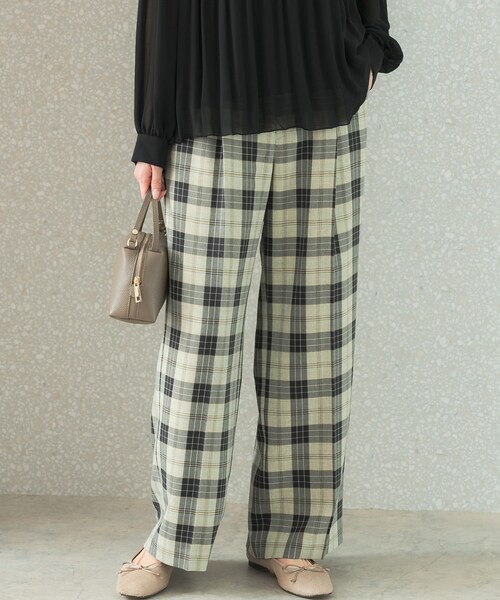 URBAN RESEARCH ROSSO（アーバンリサーチロッソ）の「カラーチェックワイドパンツ（その他パンツ・レディース・BLACK/GREEN・36/38）」の5枚目の写真