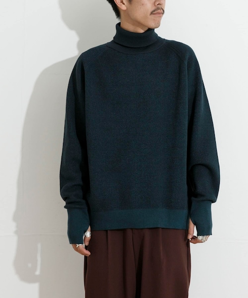 THE GOODLAND MARKET（ザグッドランドマーケット）の「KEIMEN　KM-Turtleneck knit（ニット/セーター・メンズ・Green/Black/Gray・M/L/XL）」の3枚目の写真