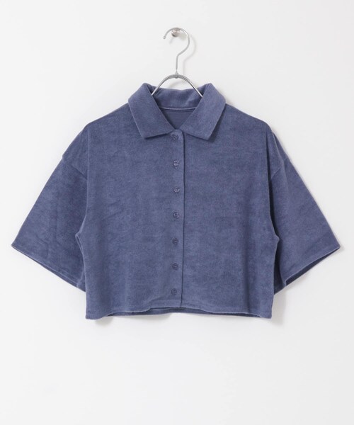 KBF（ケイビーエフ）の「クロップドパイルポロシャツ（ポロシャツ・レディース・PINK/CAMEL/BLUE・one）」の11枚目の写真