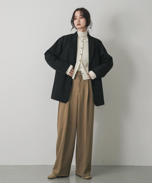 SENSE OF PLACE by URBAN RESEARCH（センスオブプレイスバイアーバンリサーチ）の「2WAYルーズジャケット（テーラードジャケット・レディース・BLACK/CHARCOAL/BROWN・one）」の7枚目の写真