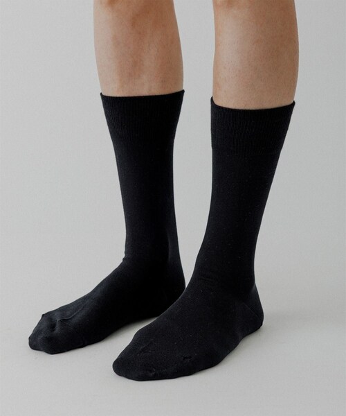 ADAM ET ROPE'（アダムエロペ）の「コーミング 天竺編みソックス（ソックス/靴下・メンズ・ブラック/チャコール/オフホワイト・L/M）」の9枚目の写真