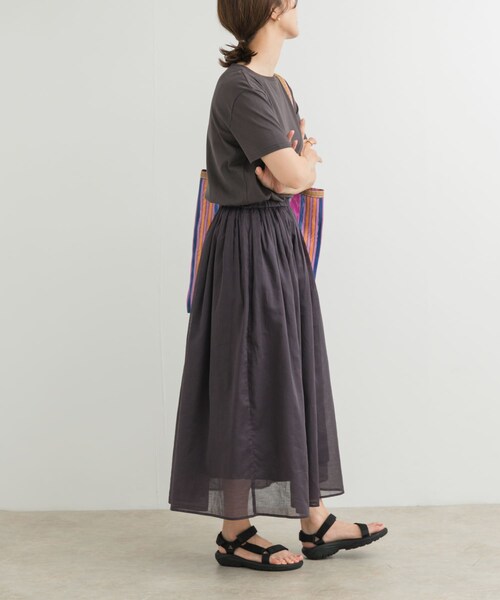 URBAN RESEARCH DOORS(アーバンリサーチドアーズ)の「『UR TECH』ボイルカットドッキングワンピース(ワンピース・レディース・BORDER/PINK/CHARCOAL・M)」の16枚目の写真