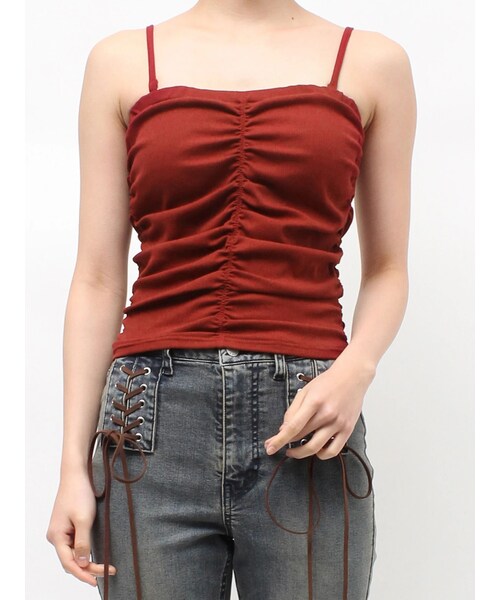 jouetie（ジュエティ）の「バックオープンチューブトップ（キャミソール・レディース・オフホワイト/ブラック/レッド・M）」の8枚目の写真