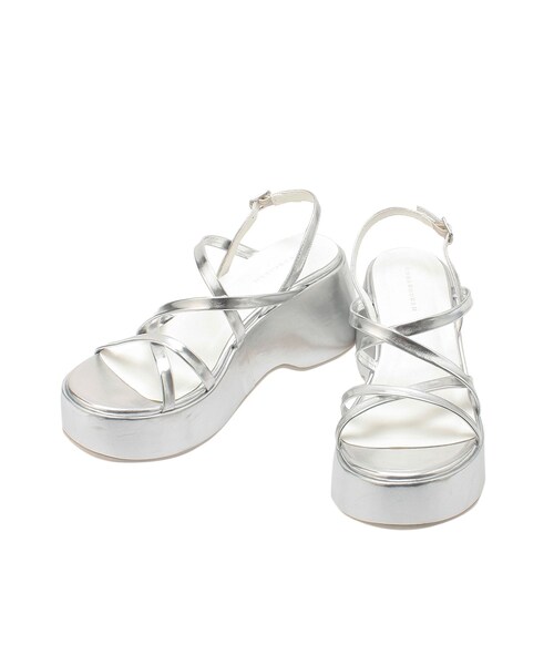 MERCURYDUO（マーキュリーデュオ）の「メタリックストラップサンダル（サンダル・レディース・ブラック/シルバー/ゴールド・36/38）」の11枚目の写真