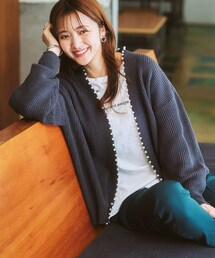 nissen | パール調Vネックトッパーカーディガン(ニット/セーター)