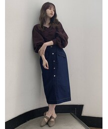 dazzlin | ハイウエストフロントボタンスカート(スカート)