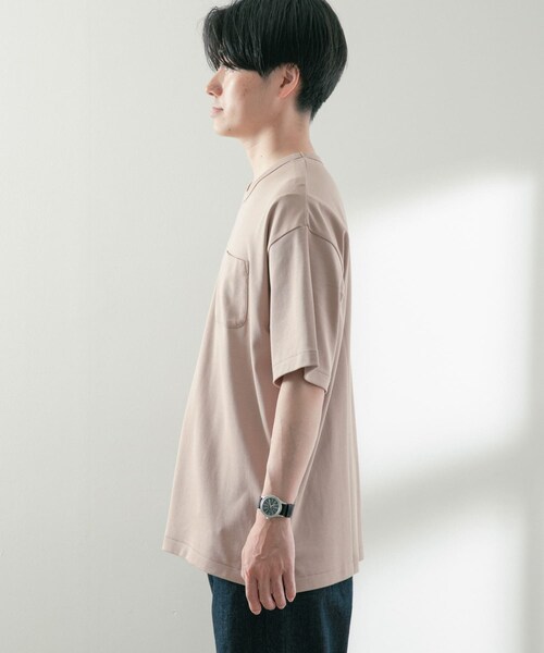 ITEMS URBANRESEARCH（アイテムズ アーバンリサーチ）の「シルケットスムース クルーネックTシャツ（Tシャツ/カットソー・メンズ・KHK/WHT/BLK/BEG/PNK・M/L）」の18枚目の写真