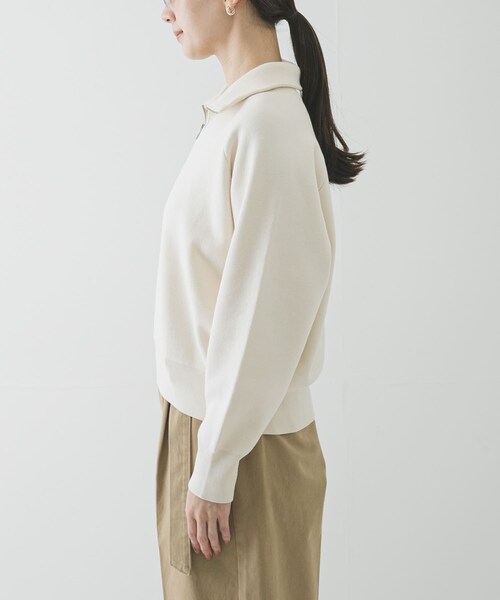 URBAN RESEARCH（アーバンリサーチ）の「ハーフジップスウェットニット（スウェット・レディース・OFF WHITE/YELLOW/NAVY・Free）」の11枚目の写真